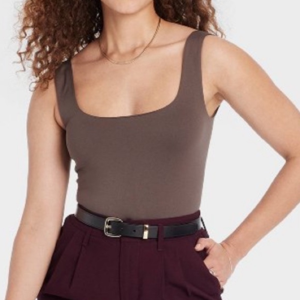 Women’s Seamless Tank Bodysuit.   L brown